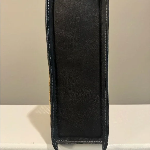 Handcrafted Leather & Rattan Structured Tote | Modern Boho Statement Bag - Picture 6 of 8